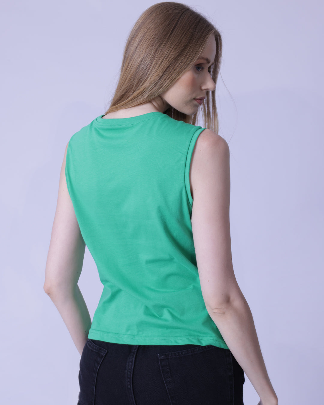 Women's Wrap Front 100% Cotton Sleeveless T-Shirt