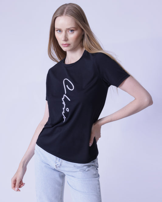 Super Soft - Chino Vertical Letter Printed Short Sleeve T-Shirt