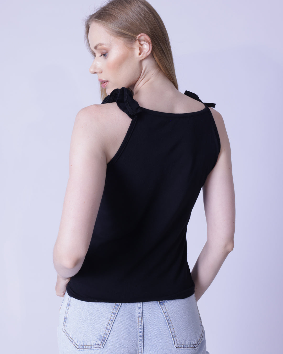 Drawstring & Ruffle Shoulder Detailed Cotton Cami Top - GBS Trend